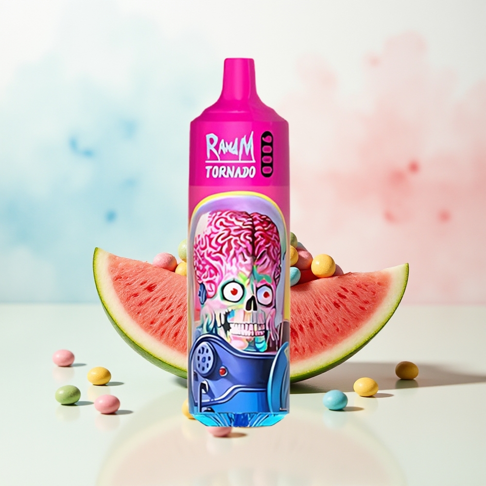 RandM Fumot Tornado 9000 Puffs 18 mL RGB Display Arbūziniai Skittles Didmeninė Prekyba Lietuvoje