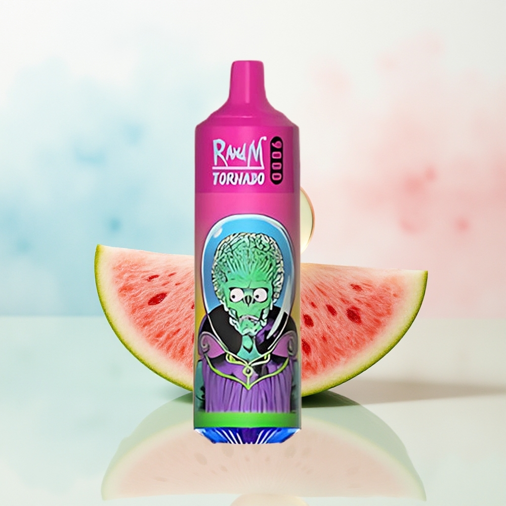 RandM Fumot Tornado 9000 Puffs 18 mL Watermelon Bubble Gam Lithuania Didmeninė Prekė
