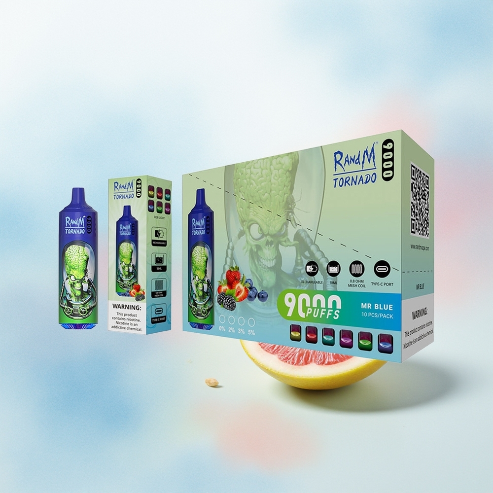 RandM Fumot Tornado 9000 Puffs 850 mAh Mėlynasis (Mr Blue) Wholesale Lithuania
