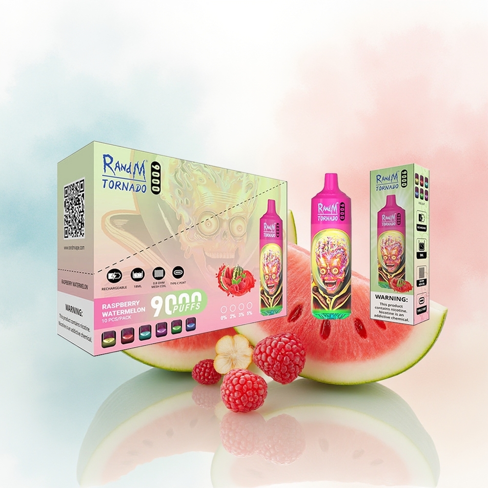 RandM Fumot Tornado 9000 Puffs 850 mAh Rechargeable Avietė Arbūzas Didmeninė Prekė Lietuva