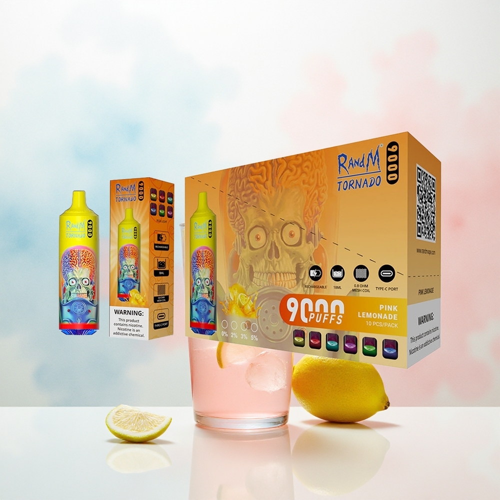 RandM Fumot Tornado 9000 Puffs 850 mAh Rožinis Citrinų Limonadas Wholesale Lithuania