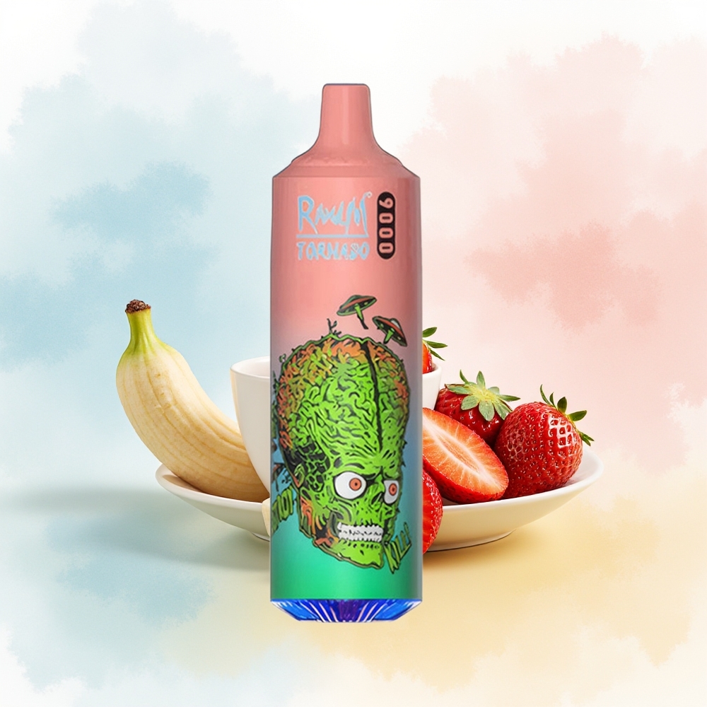 RandM Fumot Tornado 9000 Puffs 850 mAh Strawbanas Didmenine Lietuva