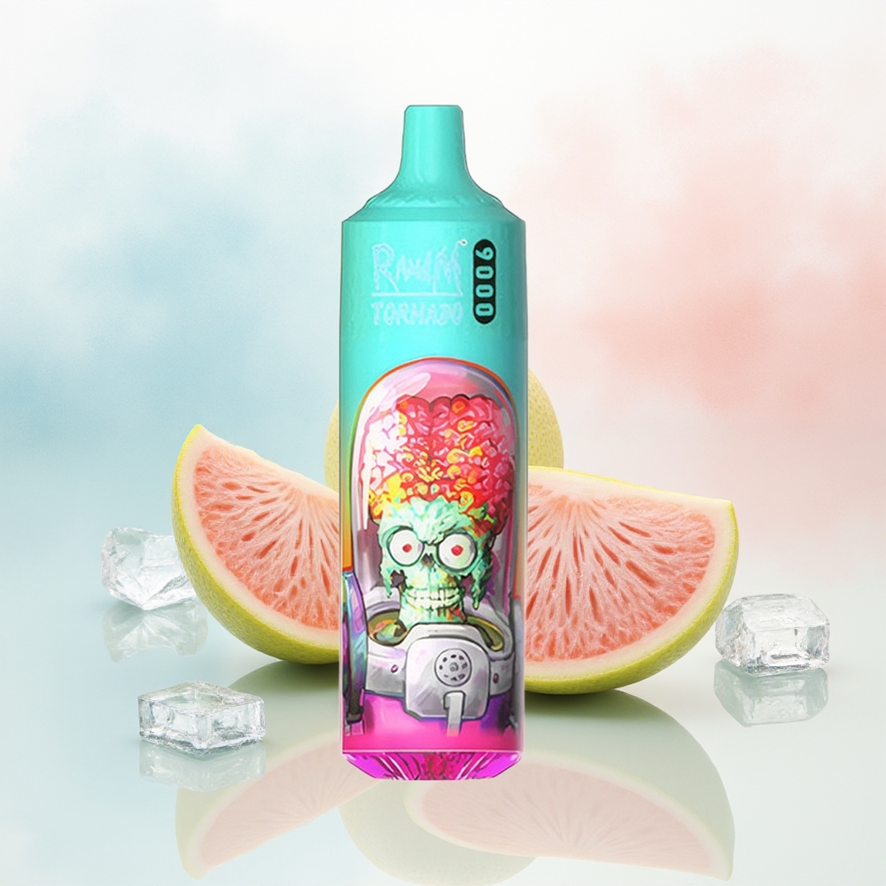 RandM Fumot Tornado 9000 Puffs RGB Ekranas Guava Ledas Wholesale Lithuania