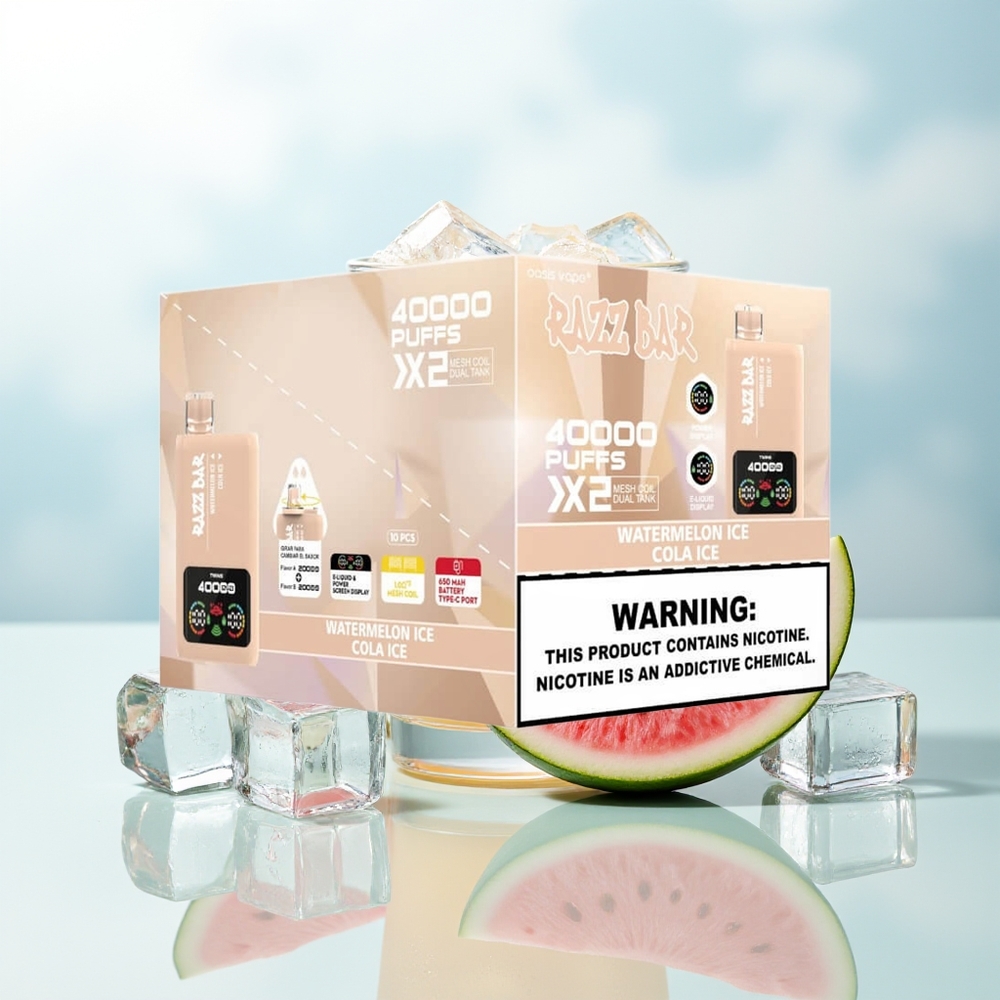 Razz Bar 40000 Puffs 1.0Ohm 2 Type-C Port Arbūzas - Kola Ledas Wholesale Lithuania