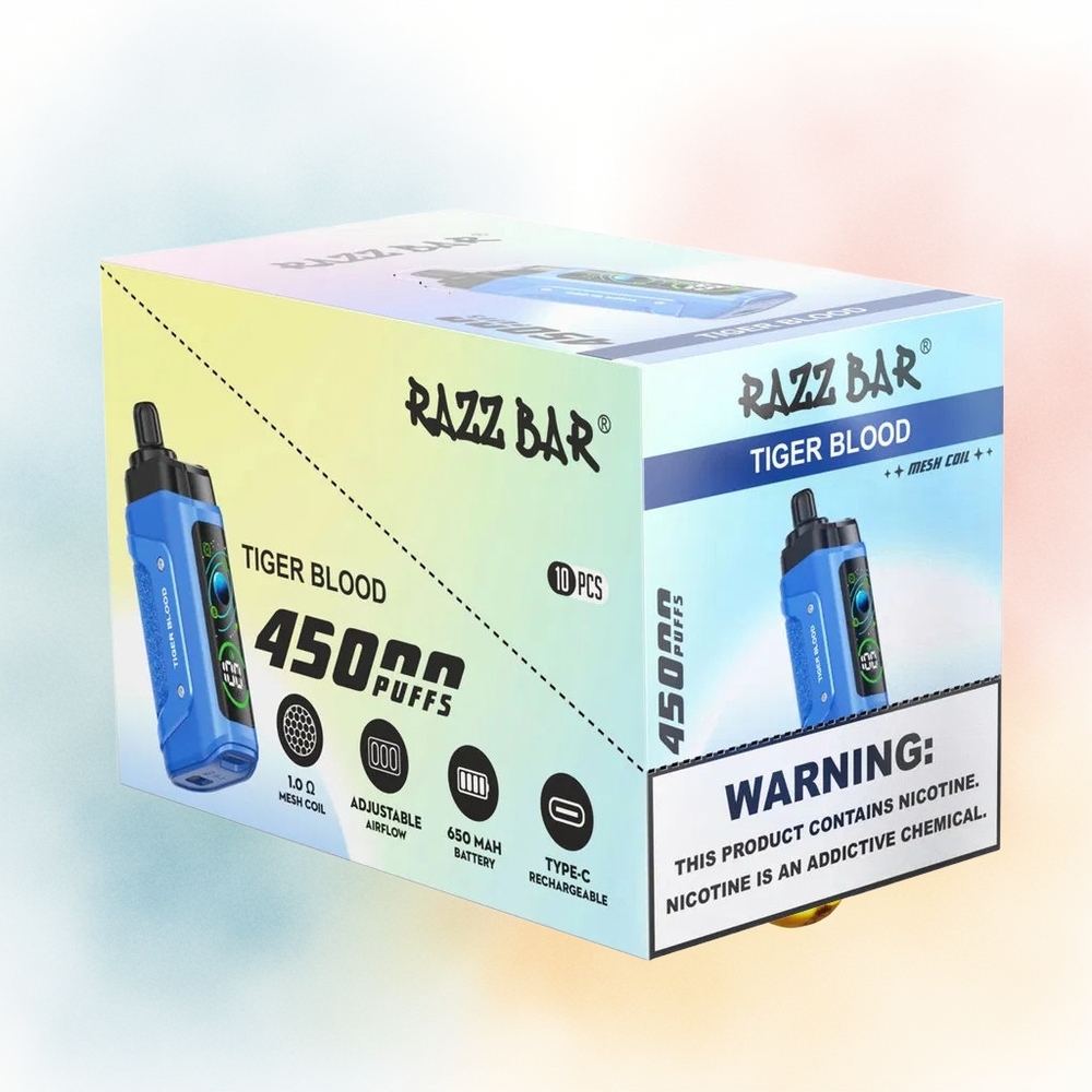 Razz Bar 45000 Puffs Adjustable Airflow \"Tigro Kraujas\" Wholesale Lithuania