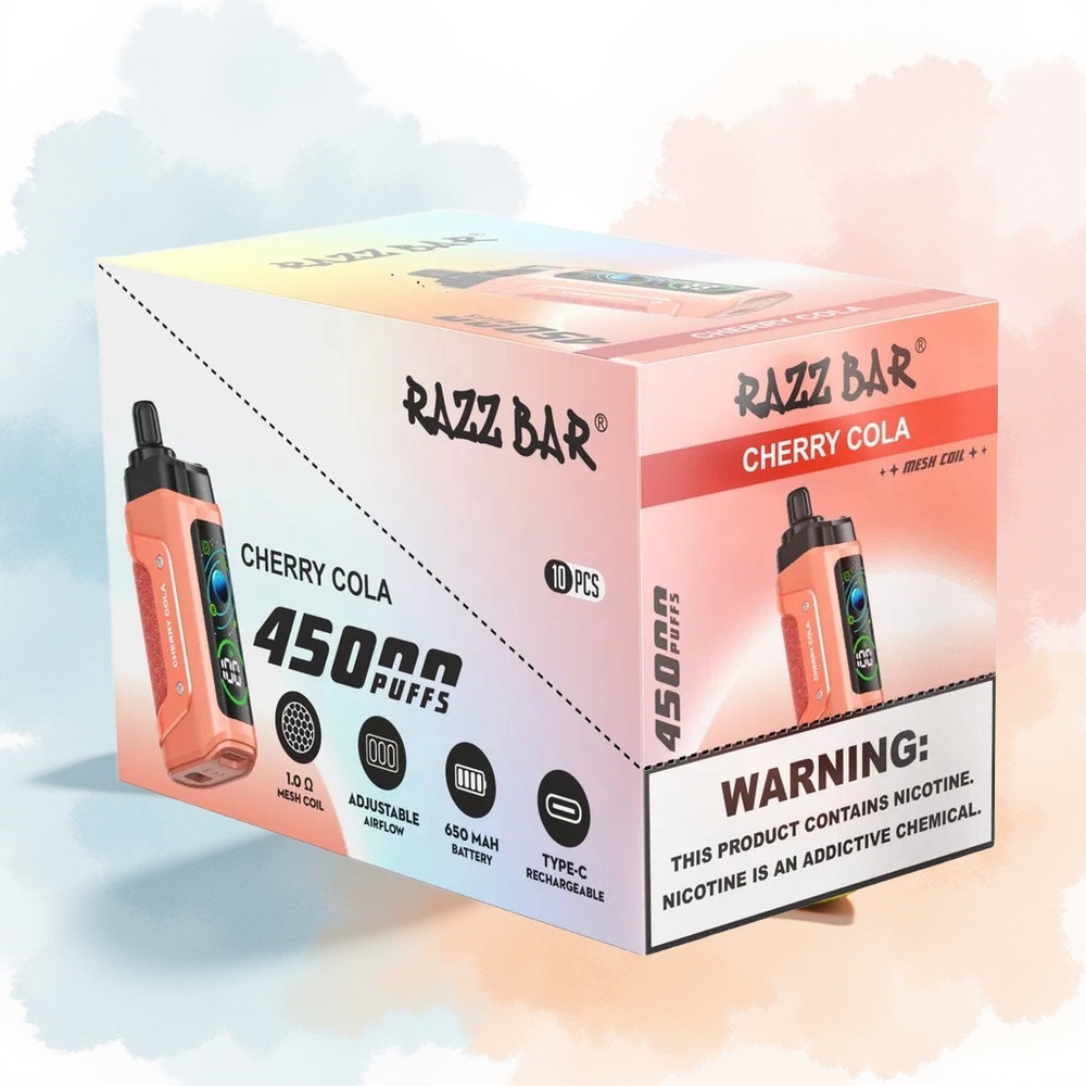 Razz Bar 45000 Puffs Adjustable Airflow Vyšnių Kolos Wholesale Lithuania