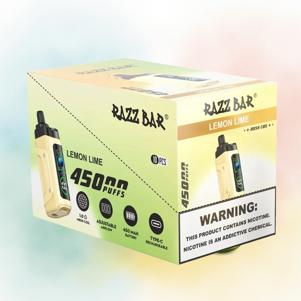 Razz Bar 45000 Puffs Tinkamas Oro Srautas Citrina Kvepėjimas Wholesale Lithuania