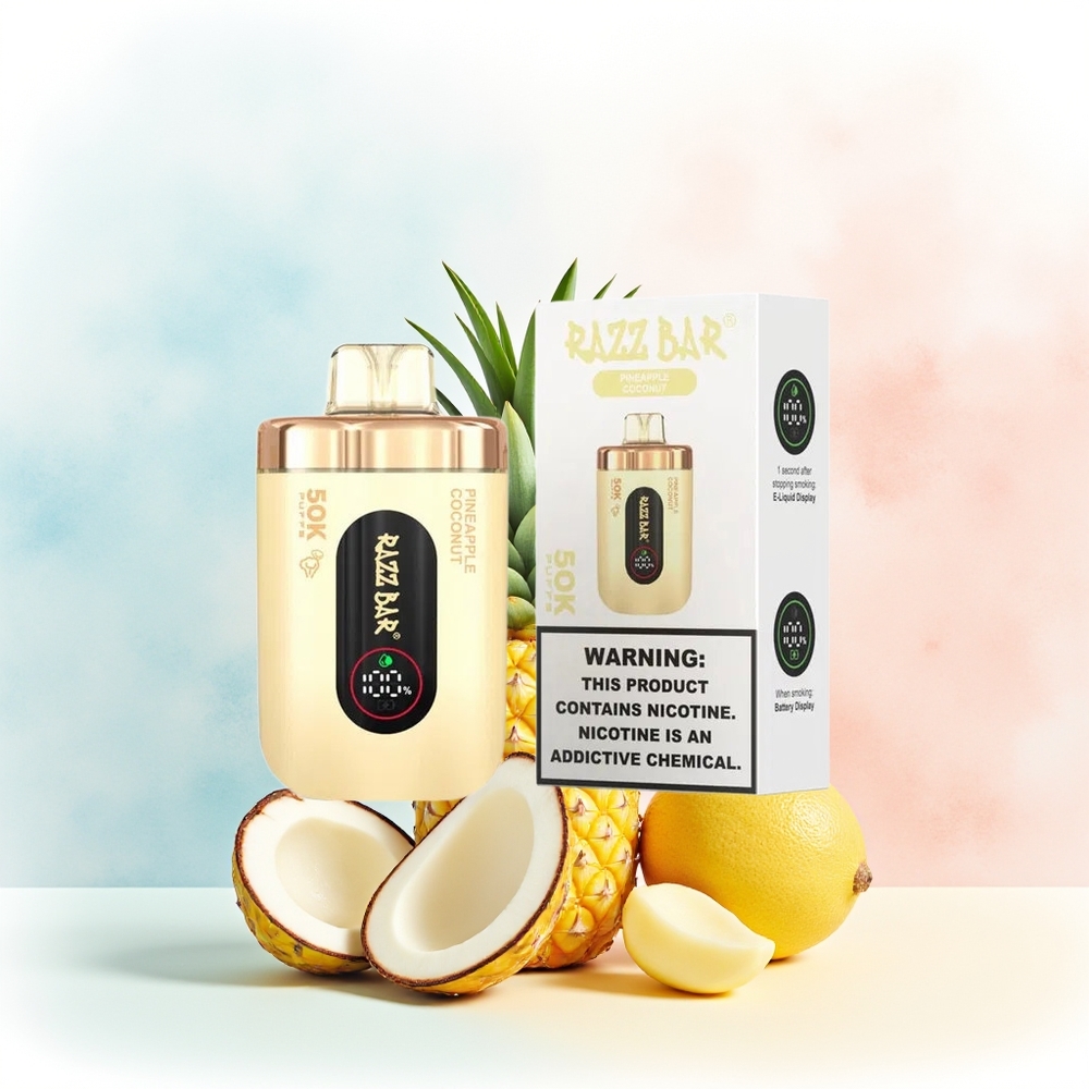 Razz Bar 50K Puffs 1.0 Ohm Ananasas Kokosas Wholesale Lithuania