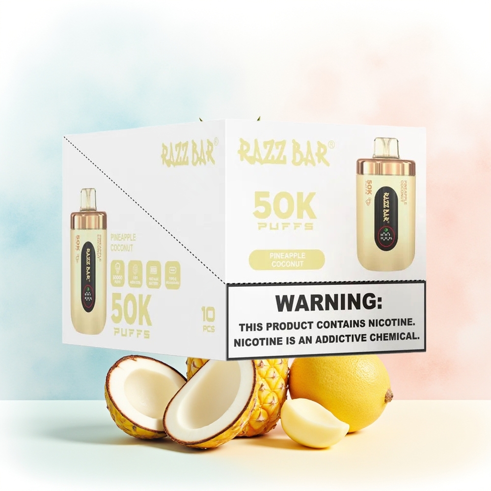 Razz Bar 50K Puffs 1.0 Ohm Ananasas Kokosas Wholesale Lithuania