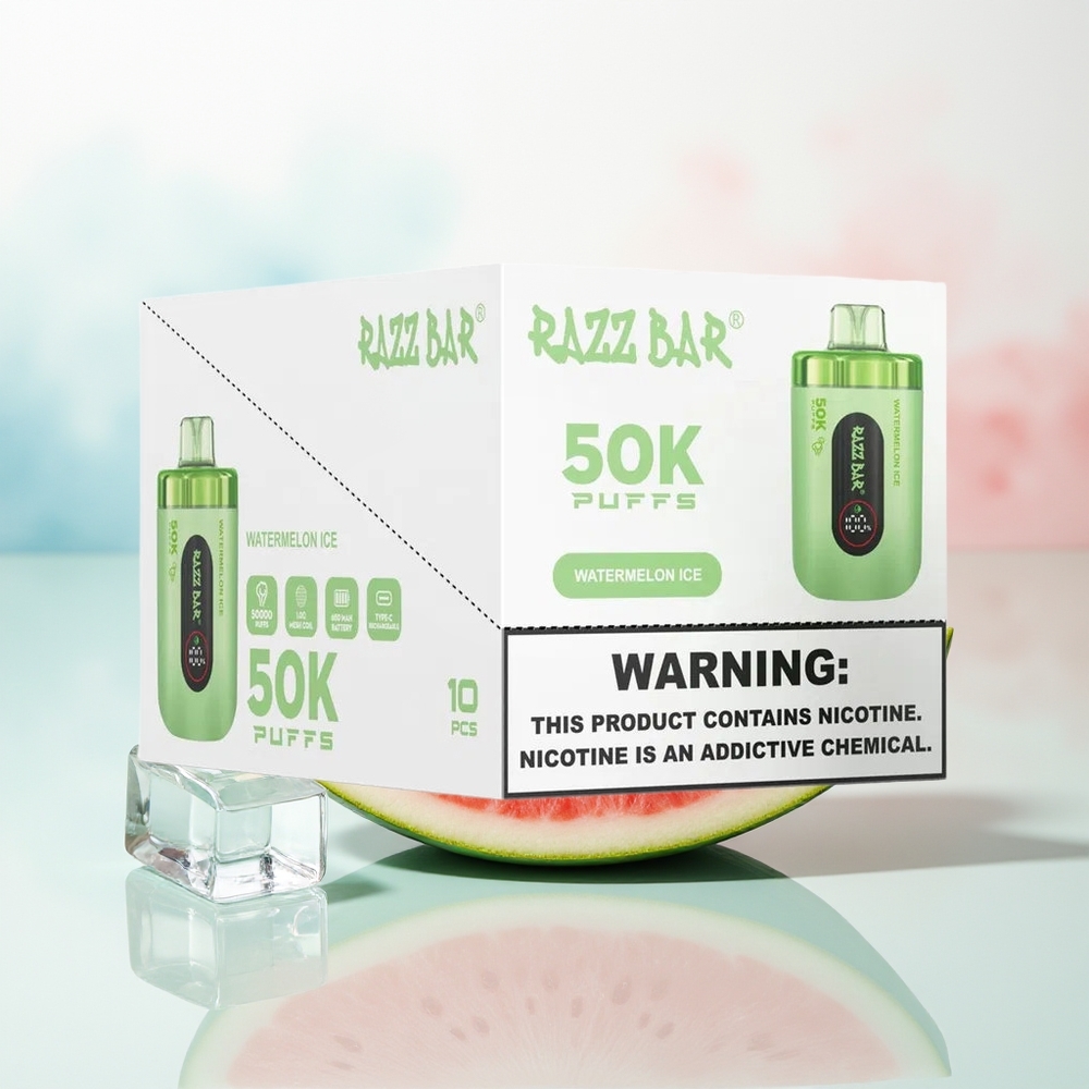 Razz Bar 50K Puffs 1.0 Ohm Type-C Arbūzas Ledas Wholesale Lithuania