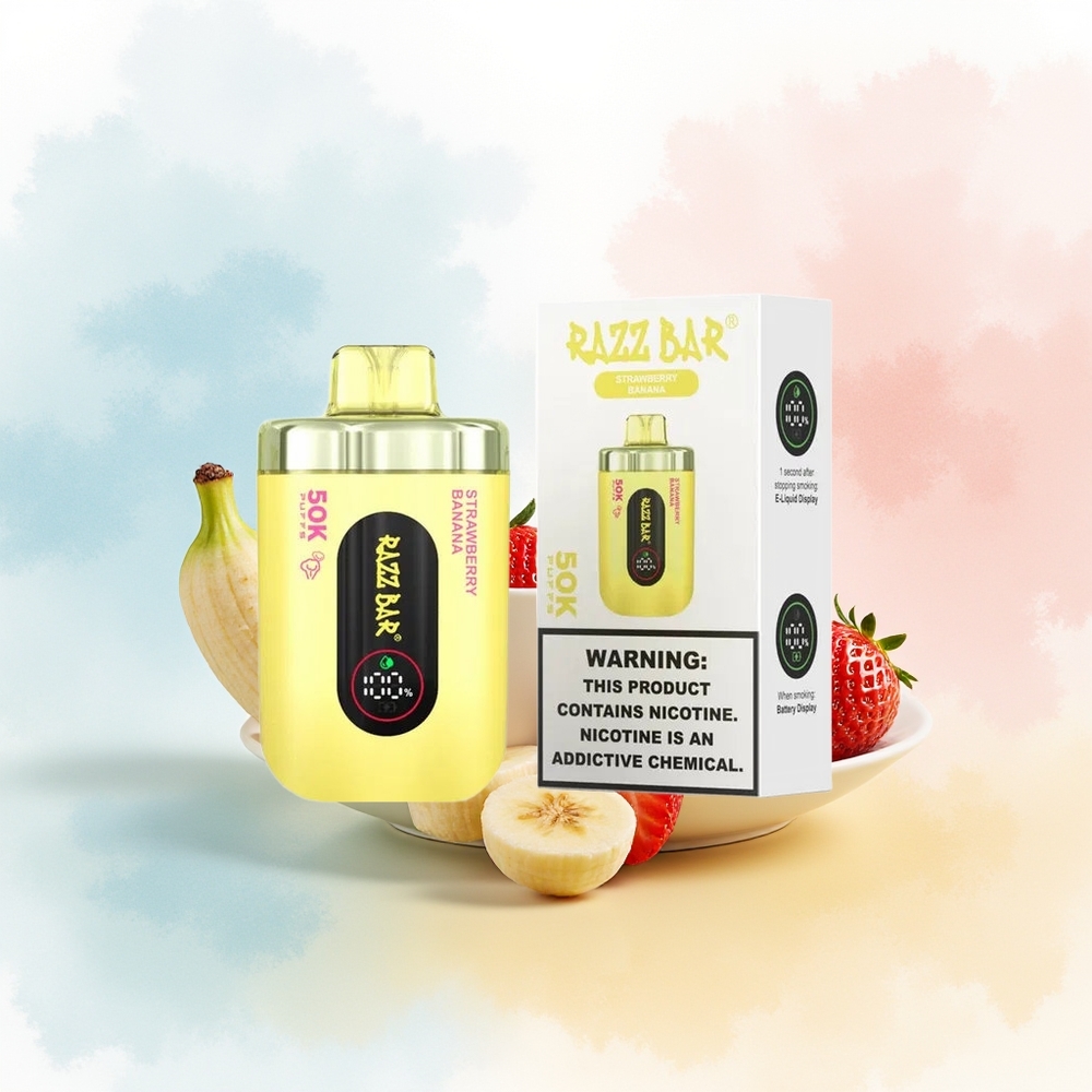 Razz Bar 50K Puffs 2% Nicotine Braškės Bananas Lithuania Wholesale