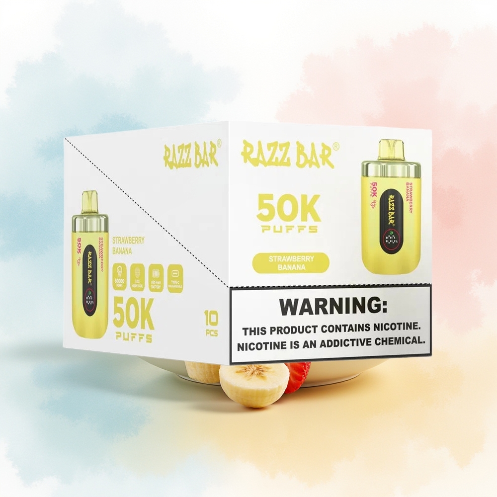 Razz Bar 50K Puffs 2% Nicotine Braškės Bananas Lithuania Wholesale