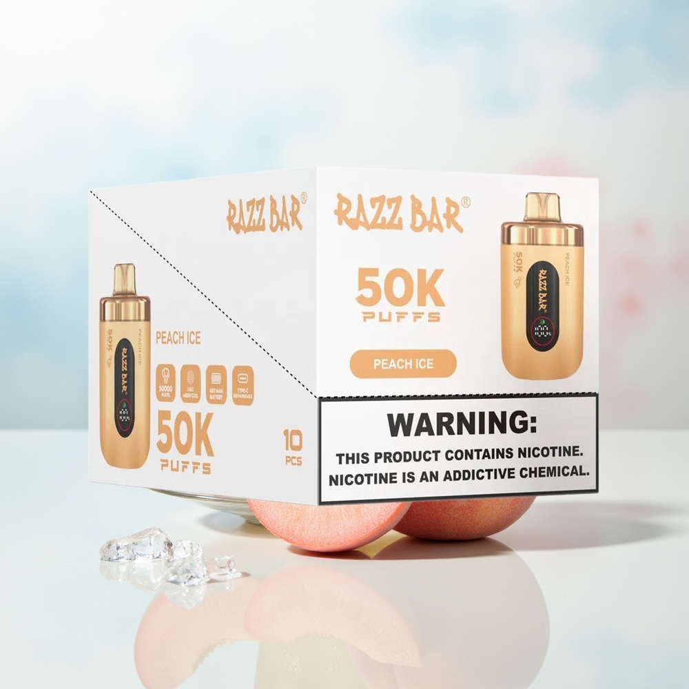 Razz Bar 50K Puffs 2% Nicotine Persikų Ledas Wholesale Lithuania