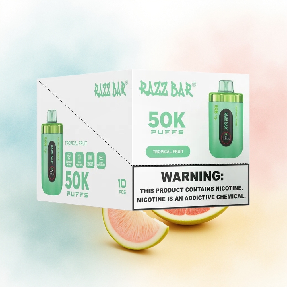 Razz Bar 50K Puffs 2% Nicotine Tropinių Vaisių Derinys Wholesale Lithuania