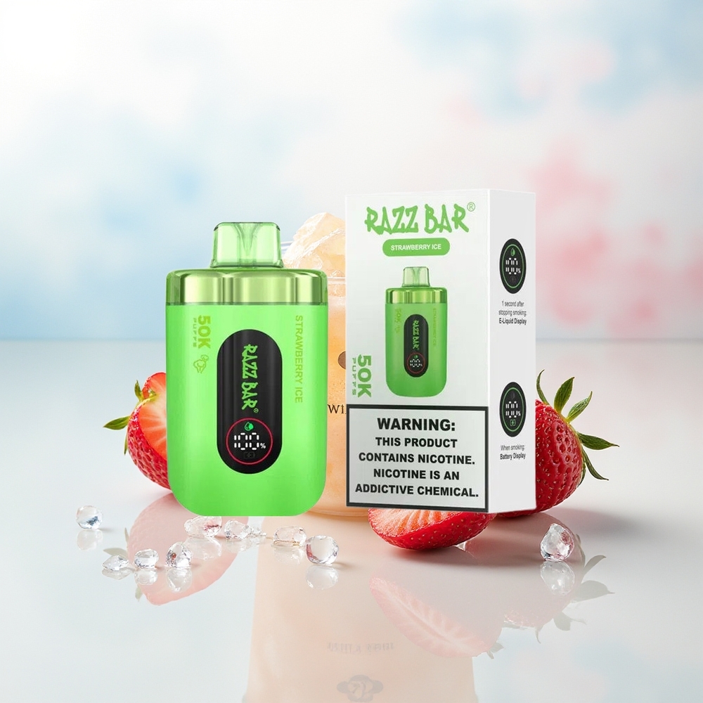 Razz Bar 50K Puffs 2% Type-C Braškės Ledas Wholesale Lithuania