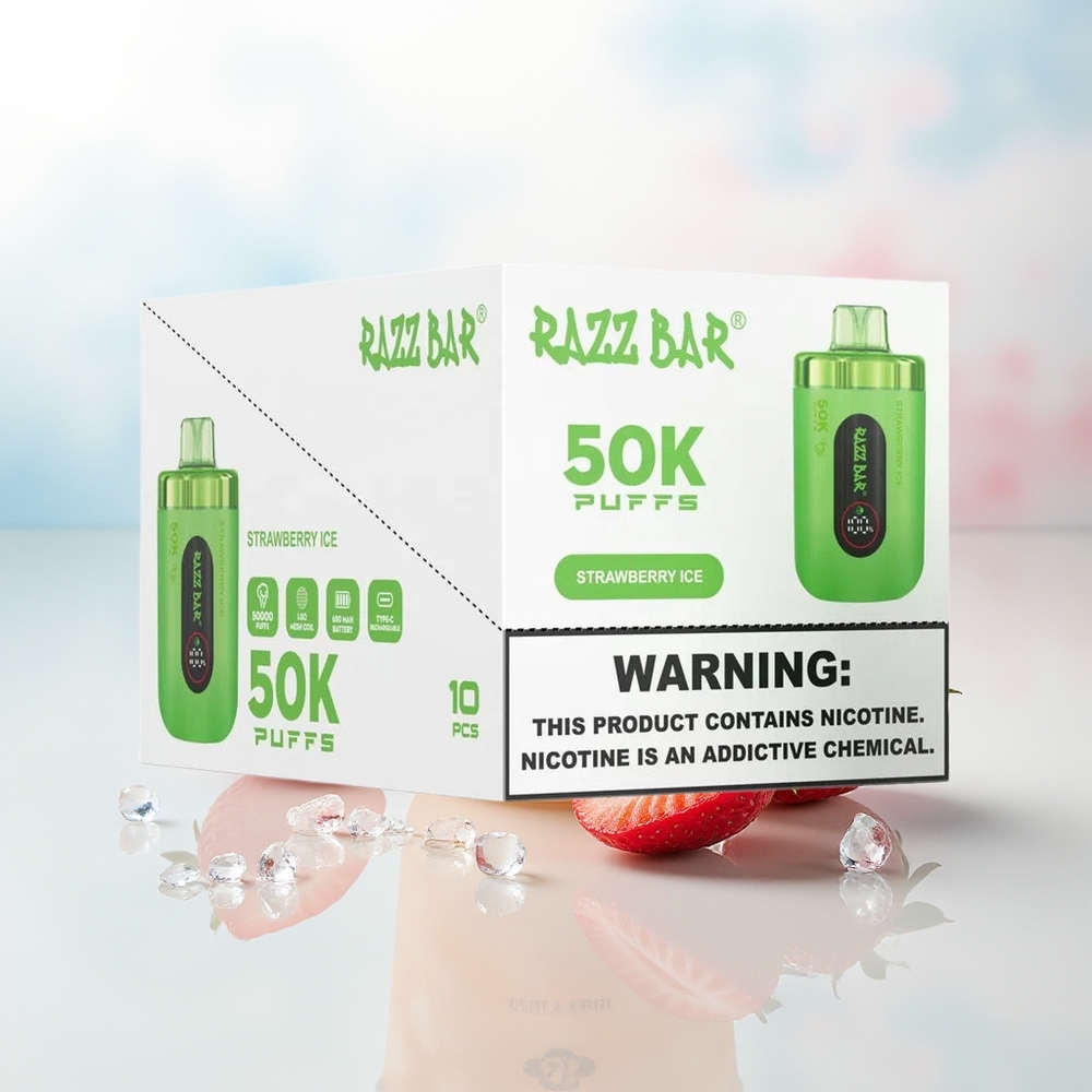 Razz Bar 50K Puffs 2% Type-C Braškės Ledas Wholesale Lithuania