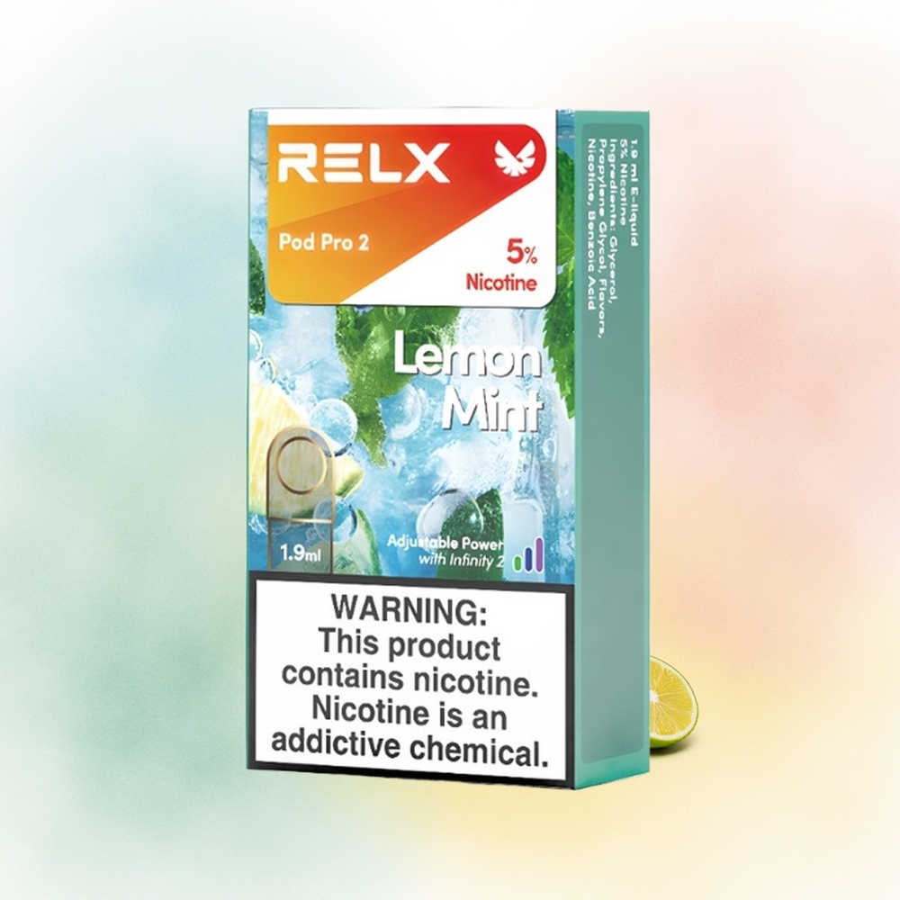 RELX Pod Pro 2 600 pūkštelių 1.9ml Citrinos Mėta Lietuva Didmeninė