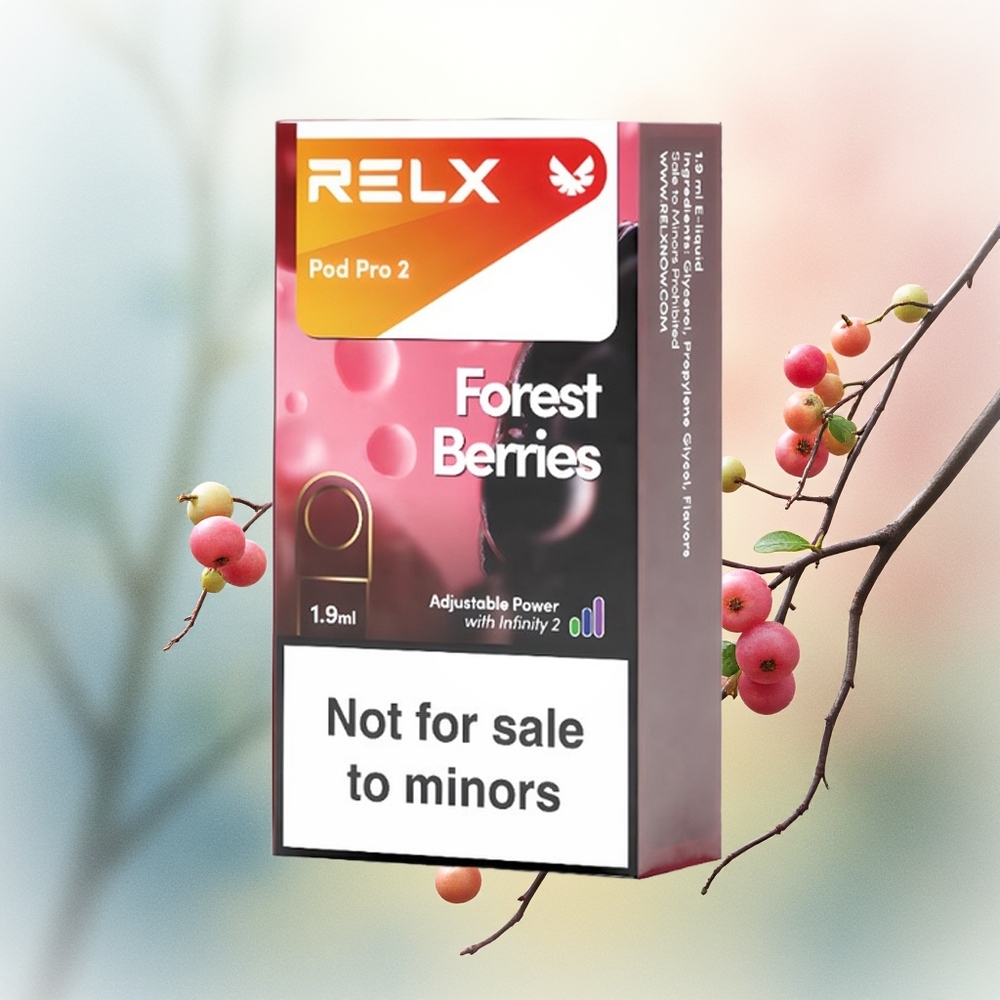 RELX Pod Pro 2 600 pūsų 1.9ml Miškų Uogų 2 pakuotės/pack 3 įtampos nustatymai Lietuva didmeninė prekyba