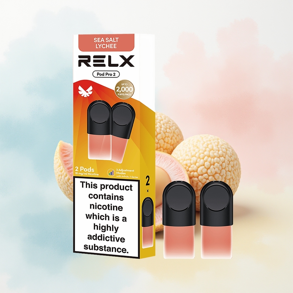 RELX Pod Pro 2 600 pūsmų 1.9ml Eco/Smooth/Boost Režimai Jūros Druskos Lychė Didmeninė Lietuva