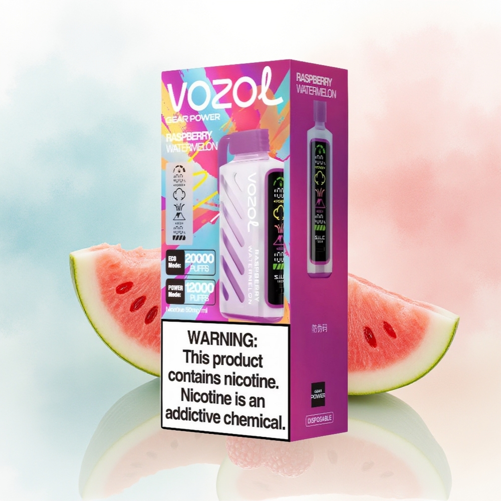 VOZOL Gear Power 20000 Puffs Dual Mesh Coil 20mL Avietė Arbūzas Didmeninė Prekė Lietuva