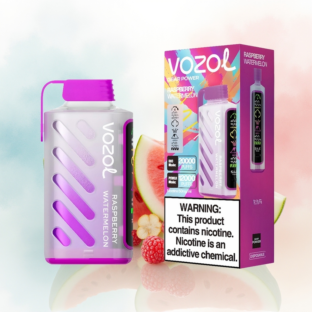 VOZOL Gear Power 20000 Puffs Dual Mesh Coil 20mL Avietė Arbūzas Didmeninė Prekė Lietuva