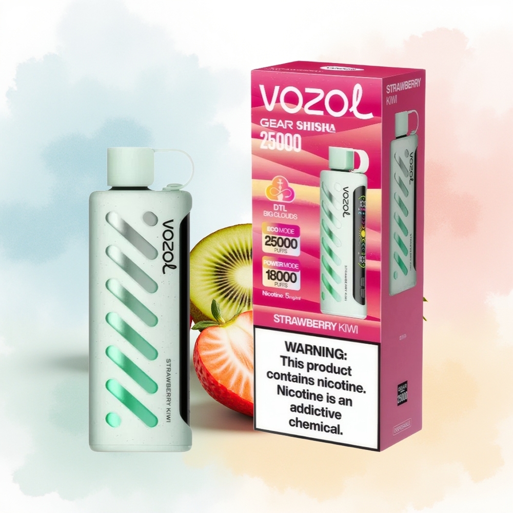 VOZOL Gear Shisha 25000 Puffs Dual Mesh Braškė-Kivis Didmeninė Lietuva