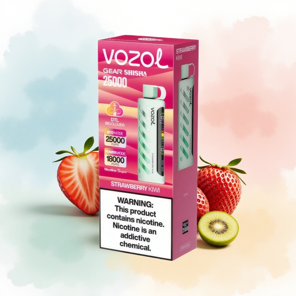 VOZOL Gear Shisha 25000 Puffs Dual Mesh Braškė-Kivis Didmeninė Lietuva
