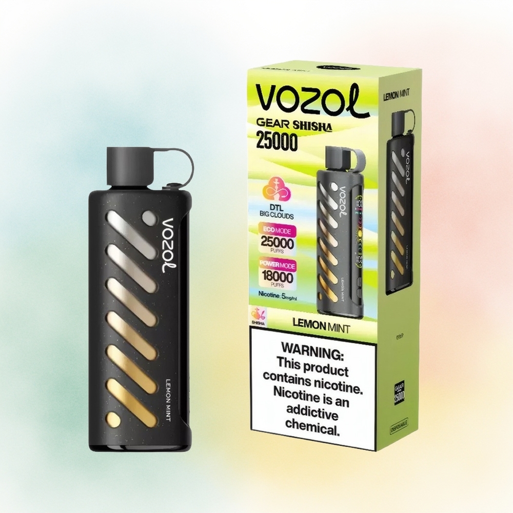 VOZOL Gear Shisha 25000 Puffs Dual Mesh Citrina Mėta Didmeninė Prekė Lietuva