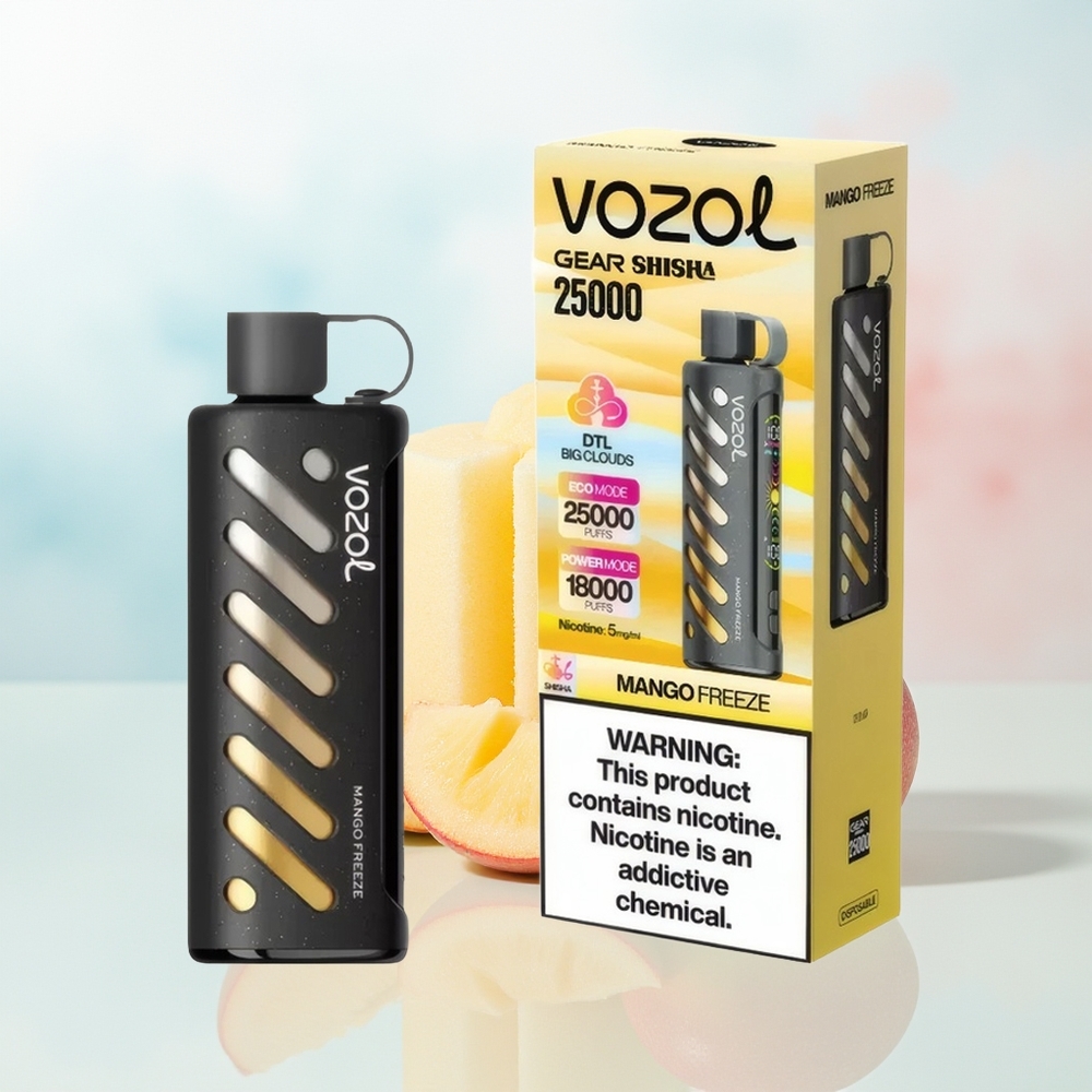 VOZOL Gear Shisha 25000 Puffs Dual Mesh Mango Šaldytas Didmeninė Lietuva