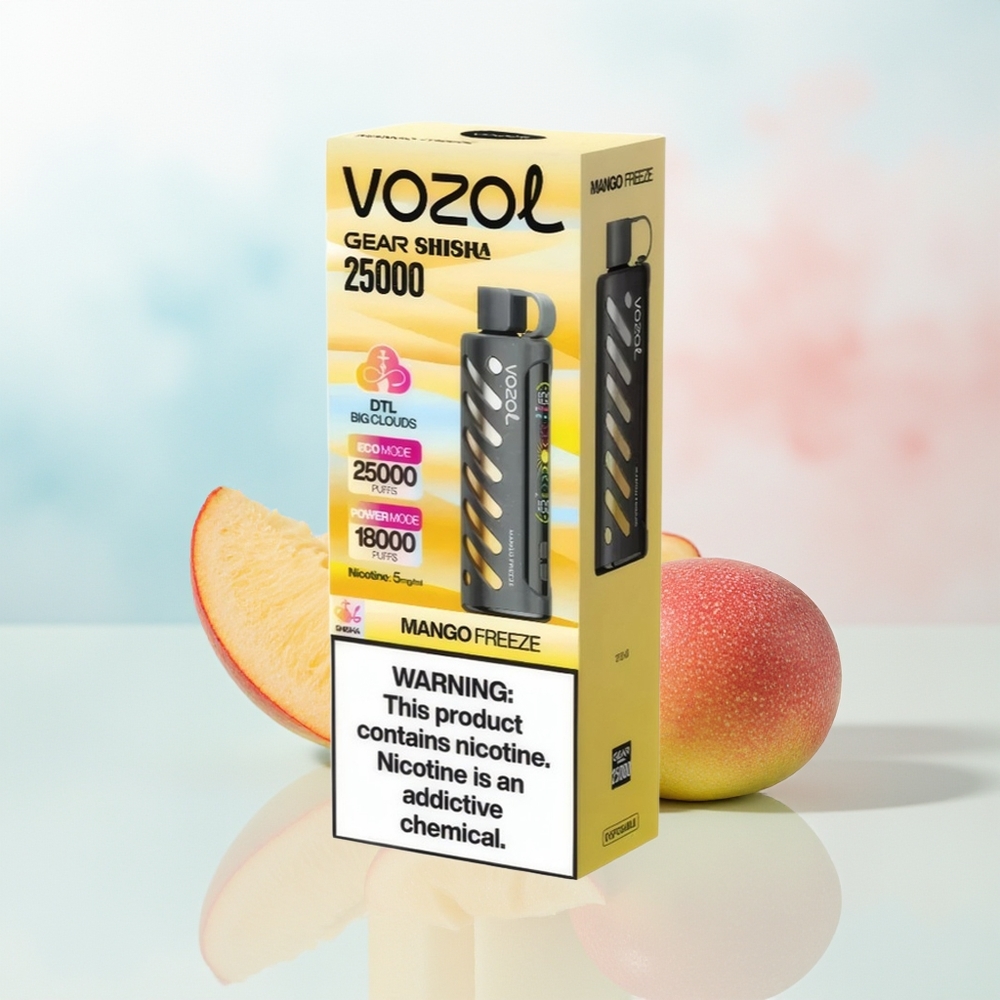 VOZOL Gear Shisha 25000 Puffs Dual Mesh Mango Šaldytas Didmeninė Lietuva