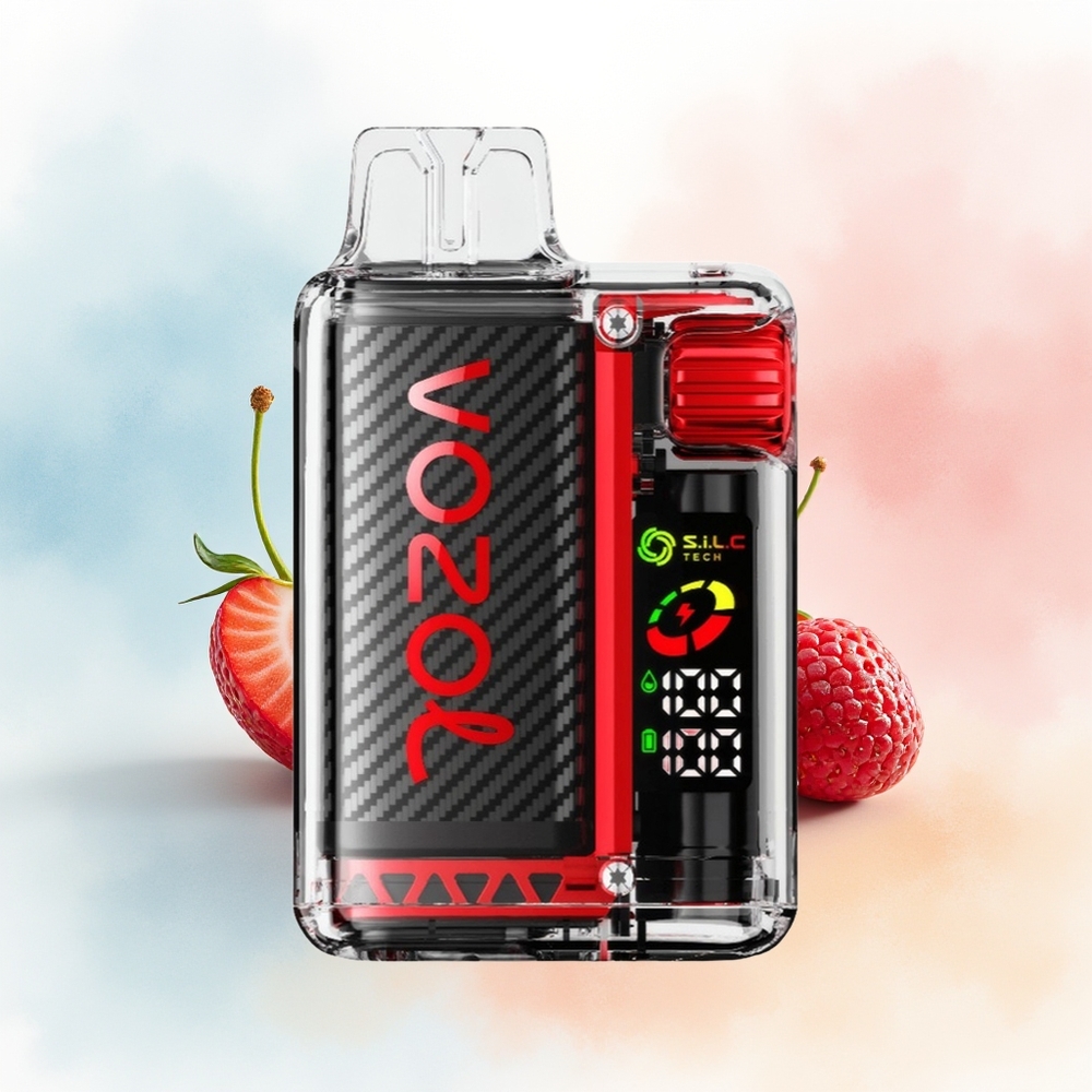 VOZOL Vista 20000 Puffs OLED Screen S.i.L.C Tech Dual Mesh Coil Braškė Avietė Vyšnia Didmeninė Lietuva