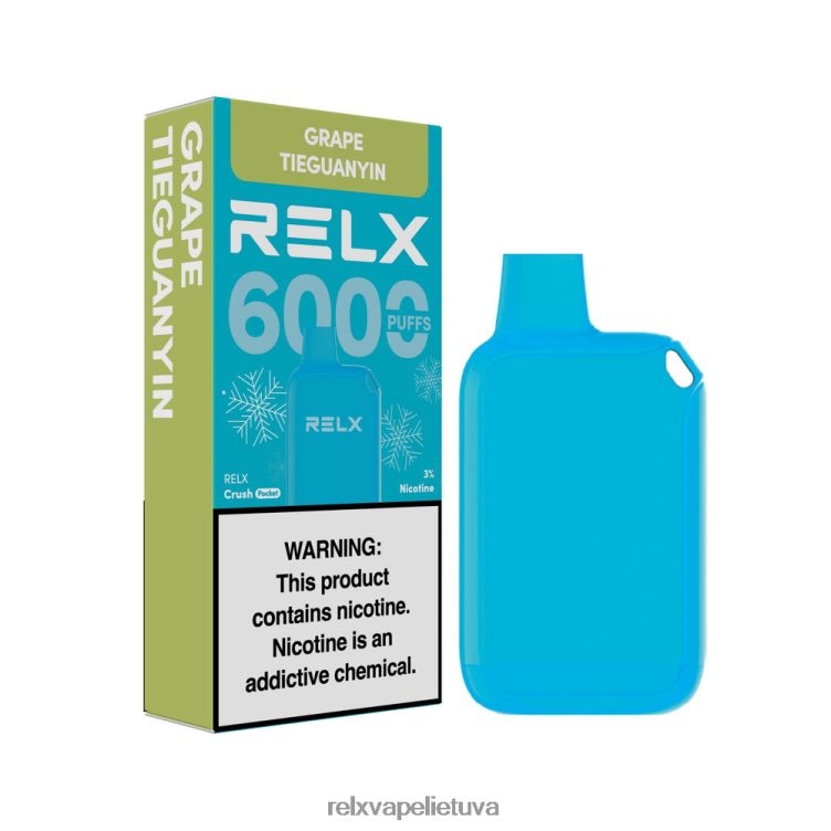 Relx Vape Disposable 8J288018 RELX Crush Pocket 6000 ledo vynuogių tieguanyin