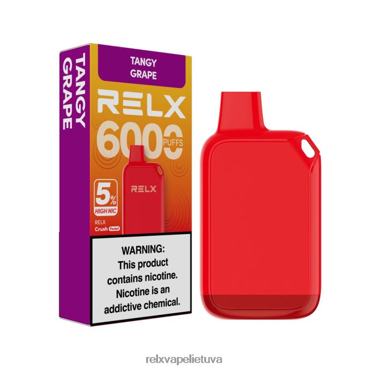 Relx Vape Price 8J288027 RELX Crush Pocket 6000 5% didelis nic aštri vynuogė