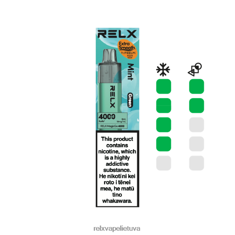 Relx Flavors Pods 8J28804 RELX MagicGo 4000 vienkartinių vape mėtų (žalia)